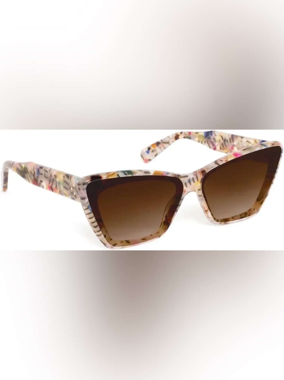 KREWE Brigitte Nylon Confetti Cat-Eye Sunglasses NWT